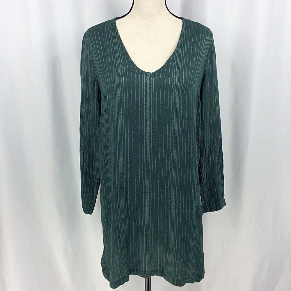 RVCA Dress Womens Size Medium 10 Green‎ V-Neck Shift Lightweight Beach Skater
